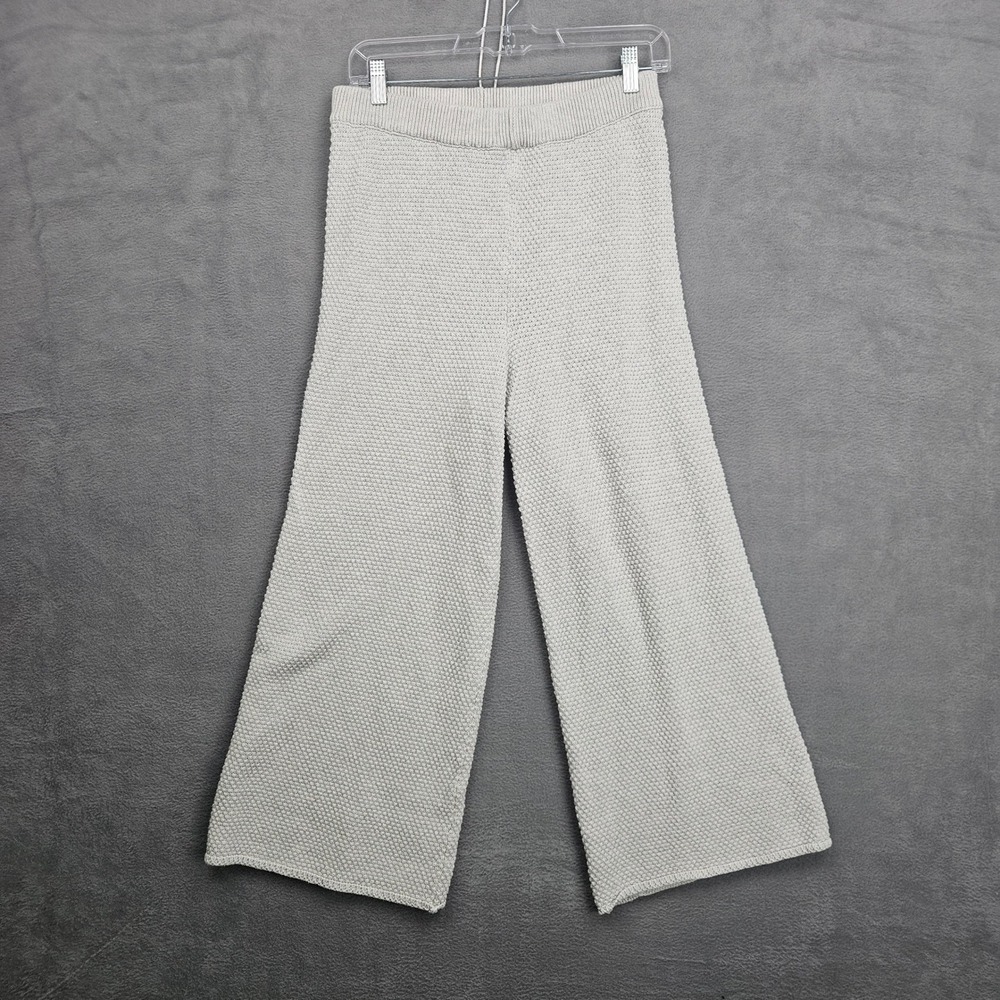 Free People FP Beach Coastal Textured Knit Wide Leg Cropped Pants Small‎